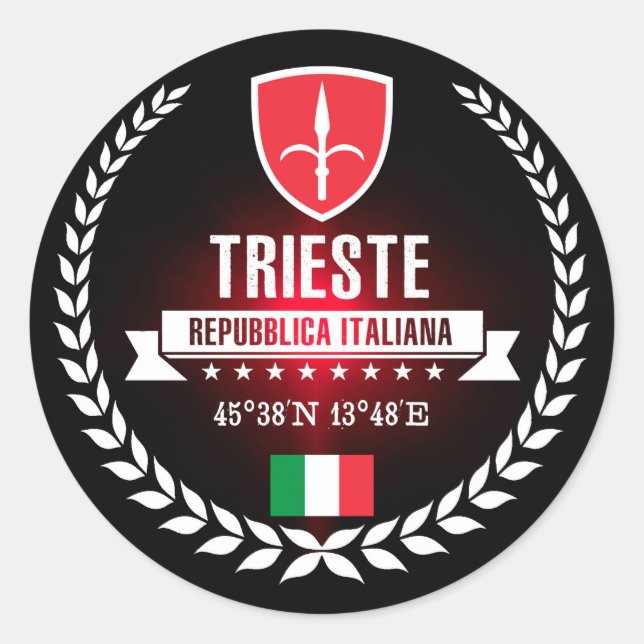 Trieste Classic Round Sticker (Front)