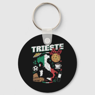 Trieste Italy Italia Italian Flag Map Souvenirs Keychain