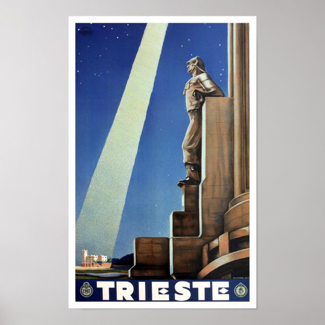Trieste Italy vintage travel Poster (Front)