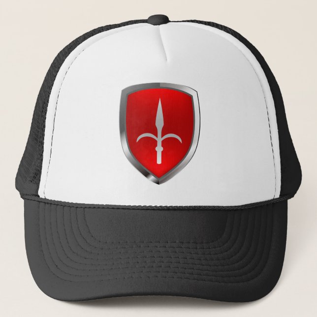 Trieste Mettalic Emblem Trucker Hat (Front)