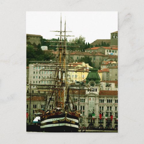 trieste piazza unit postcard