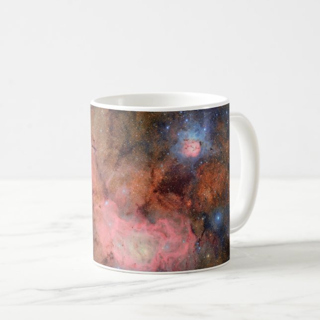 Trifid and Lagoon Nebulae Coffee Mug (Front Right)
