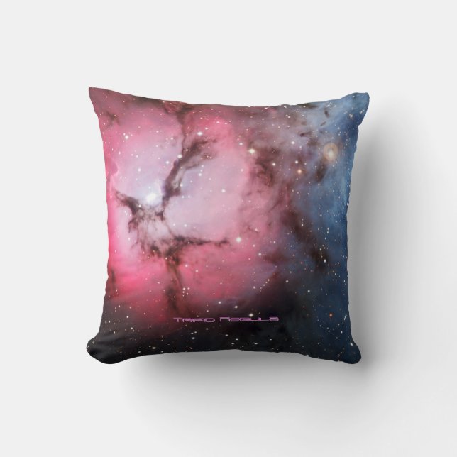 Trifid Nebula, Messier 16 - Pillars of Creation Throw Pillow (Front)