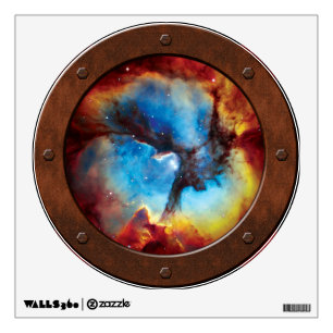 Trifid Nebula Steampunk Porthole Window Wall Decal