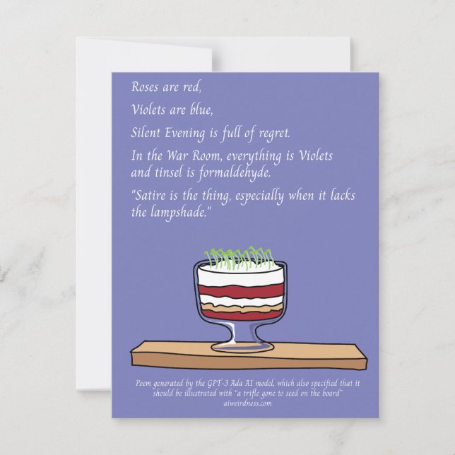 Trifle Gone To Seed AI Valentine's day card (Front)