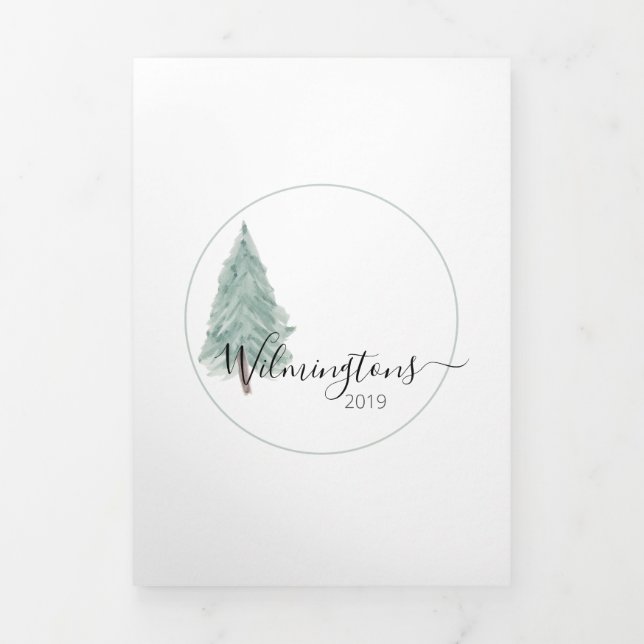 Trifold 3 Photo Watercolor Card (Cover)