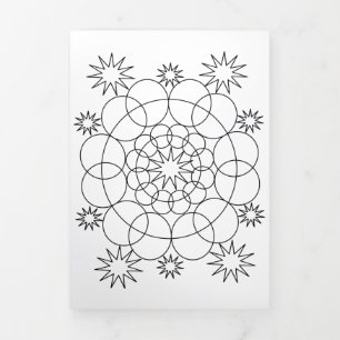 Trifold Card - Mandala Booklet to Color