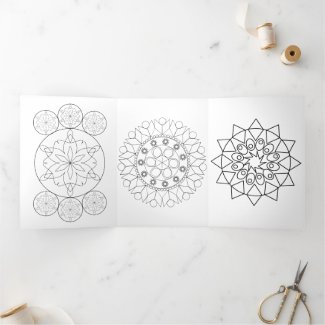 Trifold Card - Mandala Booklet to Color