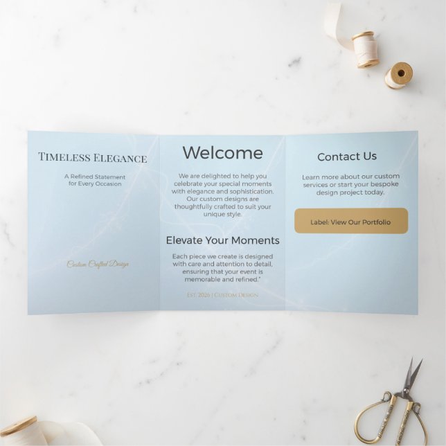 Trifold Card Minimalist Elegant Neutral Design (Inside)