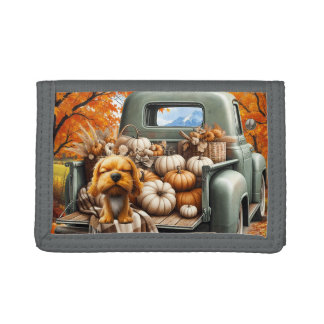 Trifold Nylon Wallet Autumn Themed