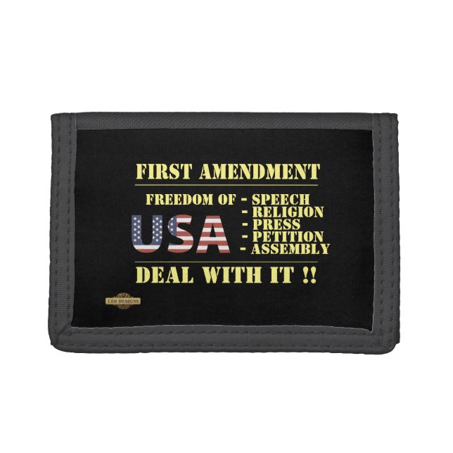 trifold wallet  "FIRST AMENDMENT" (Front)