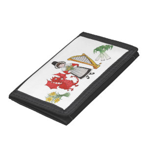 Trifold Wallet: Welsh Daffodils Dragon Leeks Harp Tri-fold Wallet