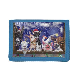 Trifold Wallet with Christmas Farm Animals