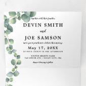 Trifold Watercolor Greenery Wedding Invitation (Inside First)