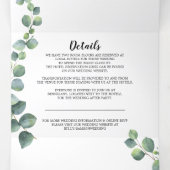 Trifold Watercolor Greenery Wedding Invitation (Inside Middle)