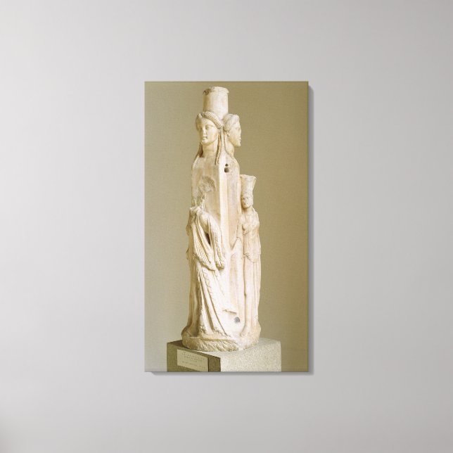 Triform Herm of Hecate, Marble sculpture, Attic pe Canvas Print (Front)