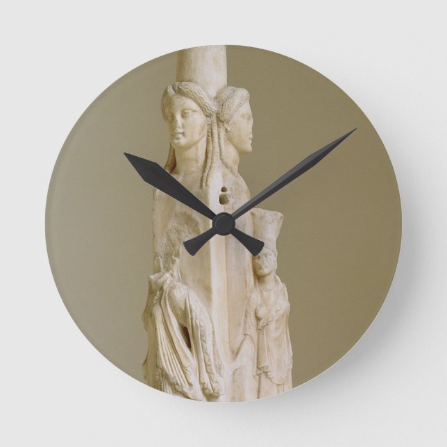Triform Herm of Hecate, Marble sculpture, Attic pe Round Clock (Front)
