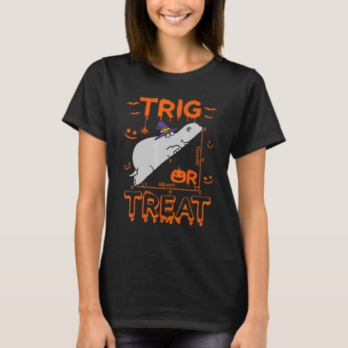 Trig Or Treat Hippopotamus Math Teacher Costume Ha T_Shirt