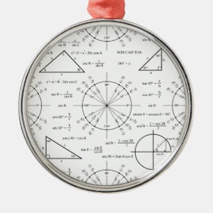 Trig & Triangles Metal Ornament