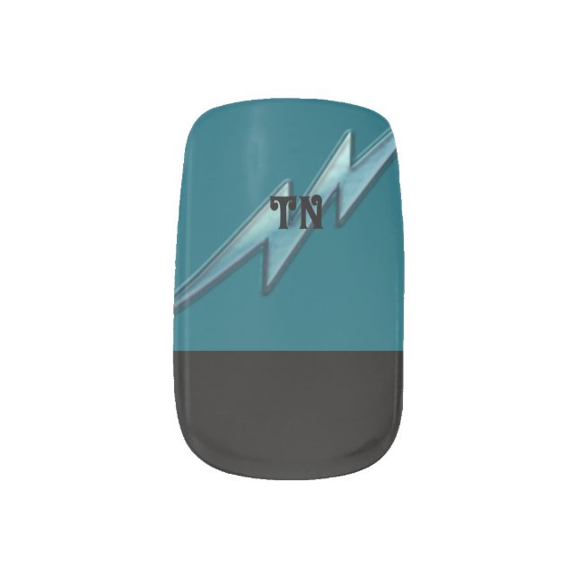 Trigeminal Neuralgia Awareness Minx Nail Art (Left Thumb)