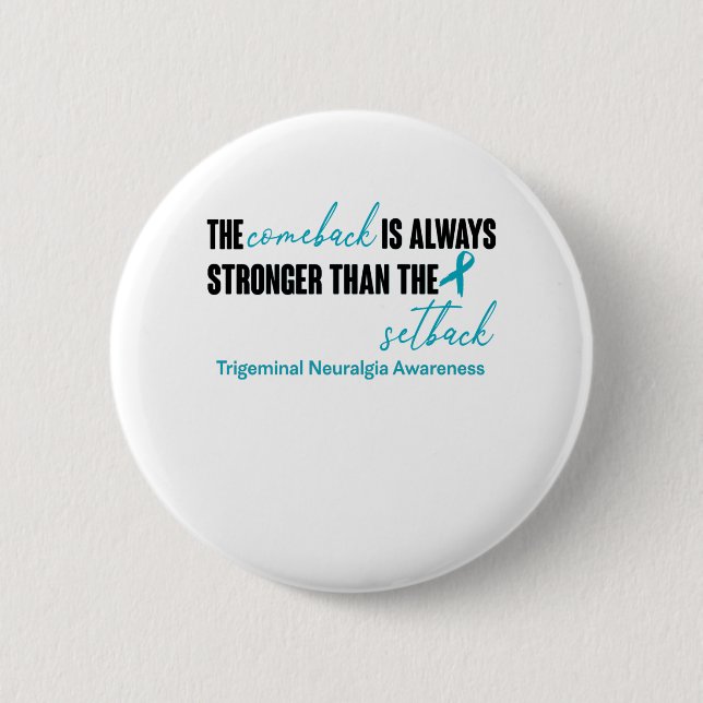 Trigeminal Neuralgia Awareness Ribbon Support Gift Button (Front)