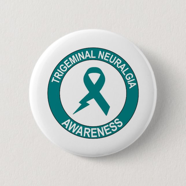 Trigeminal Neuralgia Bolt Ribbon Button (Front)