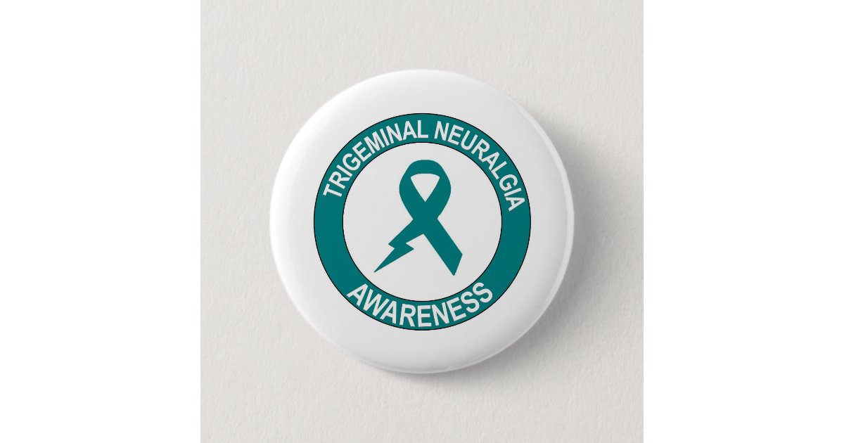 Trigeminal Neuralgia Bolt Ribbon Button | Zazzle