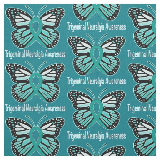 Trigeminal Neuralgia Butterfly Awareness Ribbon Fabric