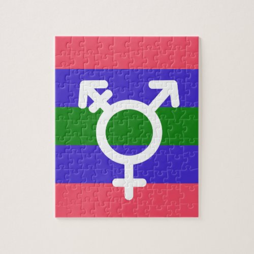 TRIGENDER FLAG AND SYMBOL JIGSAW PUZZLE