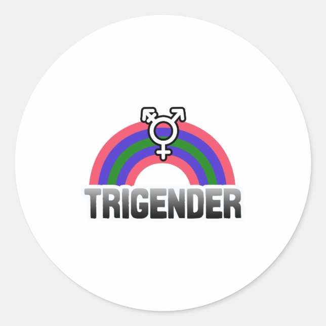 Trigender Pride Classic Round Sticker (Front)