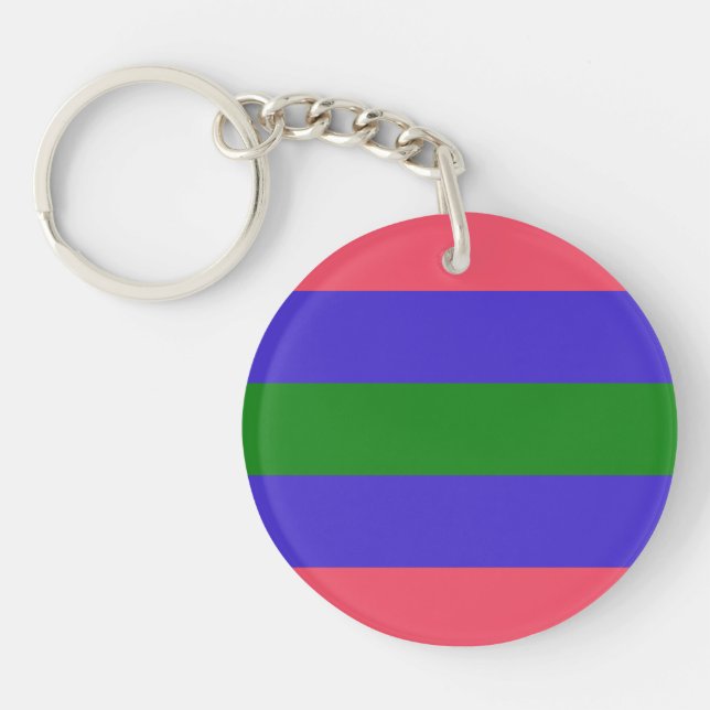 Trigender Pride Flag Keychain (Front)