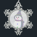 Trigender Pride Flag Snowman Snowperson Snowflake Pewter Christmas Ornament<br><div class="desc">Celebrate the cozy winter season with this adorable snowperson dressed in the trigender pride flag colors of pink, purple, and green. Regardless of how you celebrate — Christmas, Hanukkah, Kwaanza, winter solstice, or just the beauty of the snow — may this sweet smile remind you to embrace the joy of...</div>