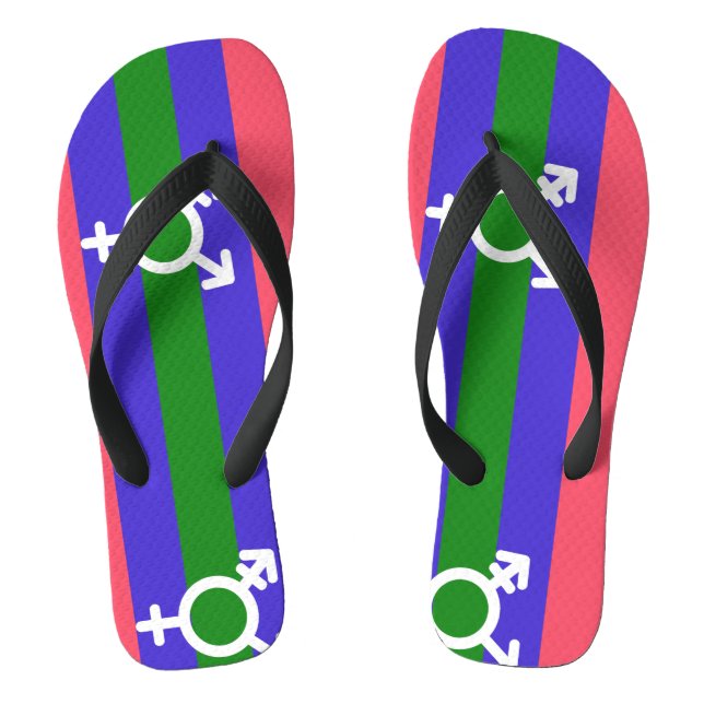 Trigender Pride Flip Flops (Footbed)