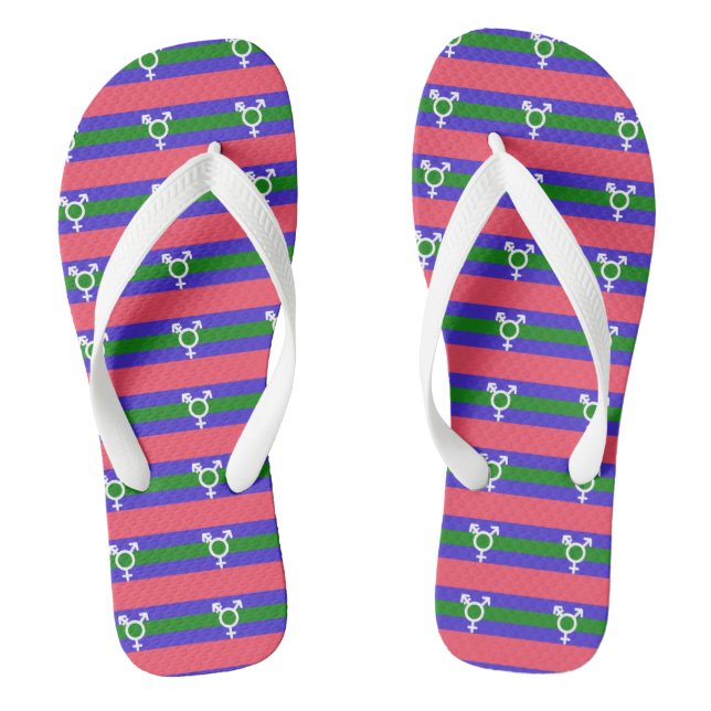 Trigender Pride Flip Flops (Footbed)