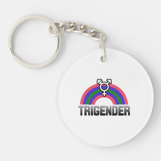 Trigender Pride Keychain (Front)
