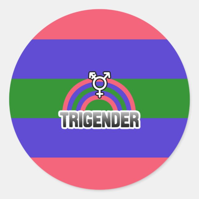 TRIGENDER RAINBOW STICKER (Front)