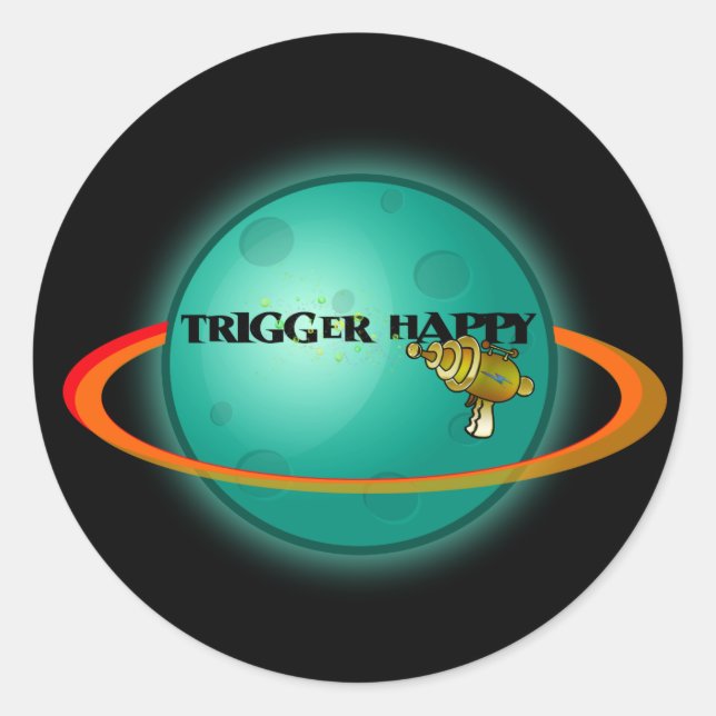 Trigger Happy Classic Round Sticker (Front)