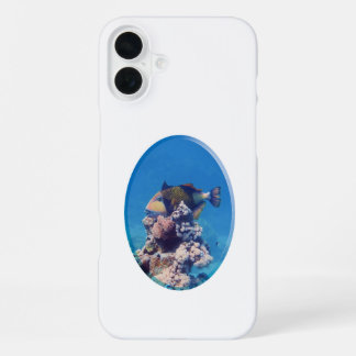 Triggerfish on Coral Top - Photographic Design | iPhone 16 Plus Case