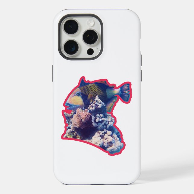 Triggerfish | Red-Bordered Organic Crop View |  Iphone Case (Back)