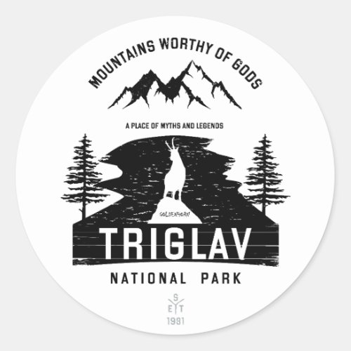 Triglav National Park Classic Round Sticker