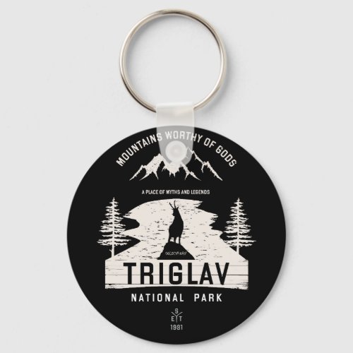 Triglav National Park White Design Keychain