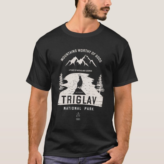 Triglav National Park White Design T-Shirt (Front)