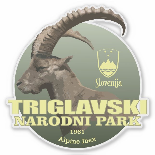 Triglav NP (Alpine Ibex) WT Sticker (Front)