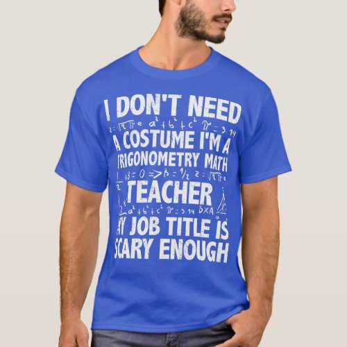 Trigonometry math teacher scary job title T_Shirt