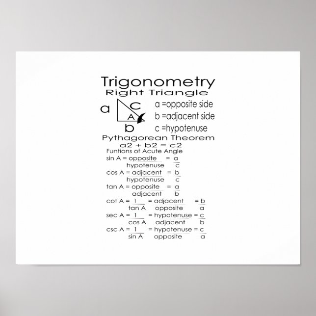 Trigonometry Poster (Front)
