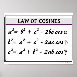 Trigonometry Poster: Law of Cosines Poster