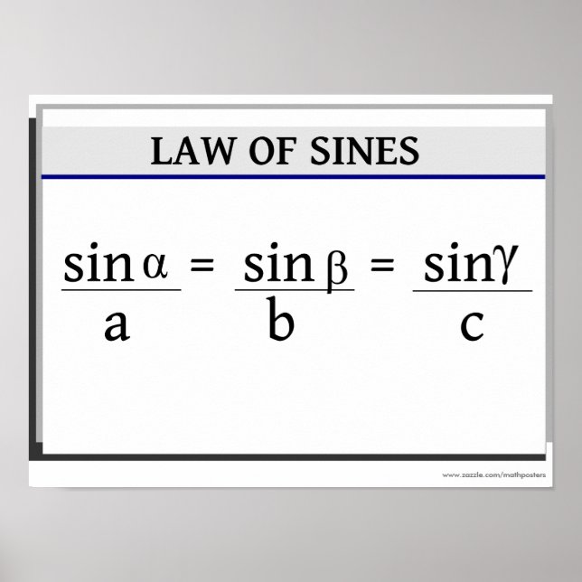 Trigonometry Poster: Law of Sines Poster (Front)
