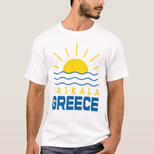 Trikala Greece Sunshine And Sea Waves Men's White T-Shirt