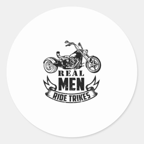 Trike Gifts for Men  Triker Trikes Motorcycle Classic Round Sticker