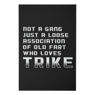 Triker Motor Trike Trikers Motorcycle Funny Retro Faux Canvas Print